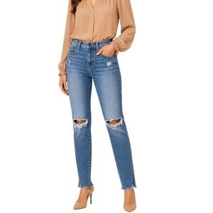 KanCan Skinny Jeans Womens 24 Blue Distressed Raw Hem High Rise Denim
